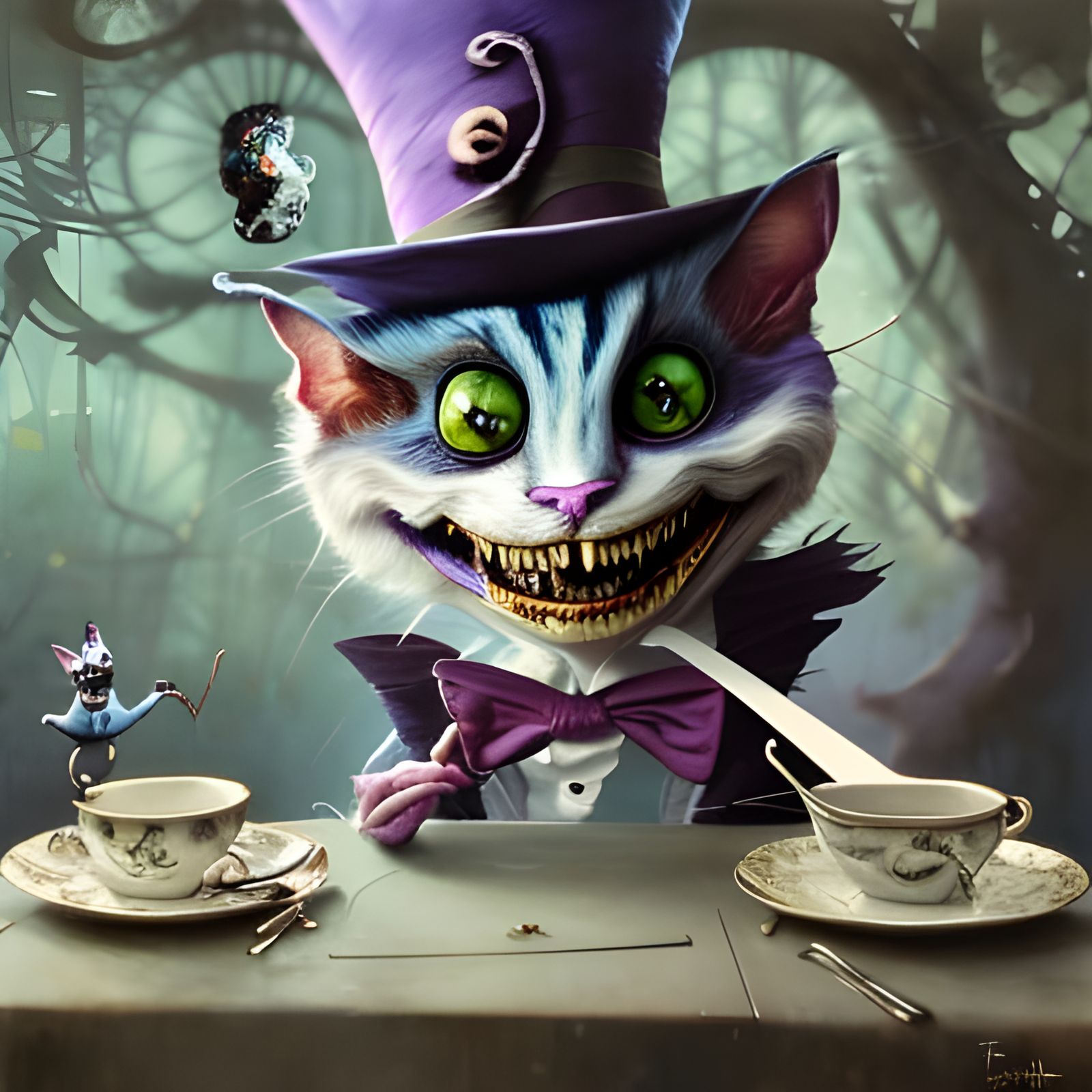 Mad Hatter's Tea Party: A Caricature Masterpiece