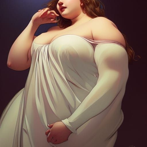 Curvy Woman Portrait in Hyperdetailed Style
