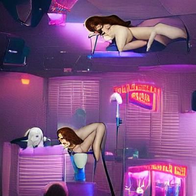 AI Rendition: Figure in a Strip Club Environment