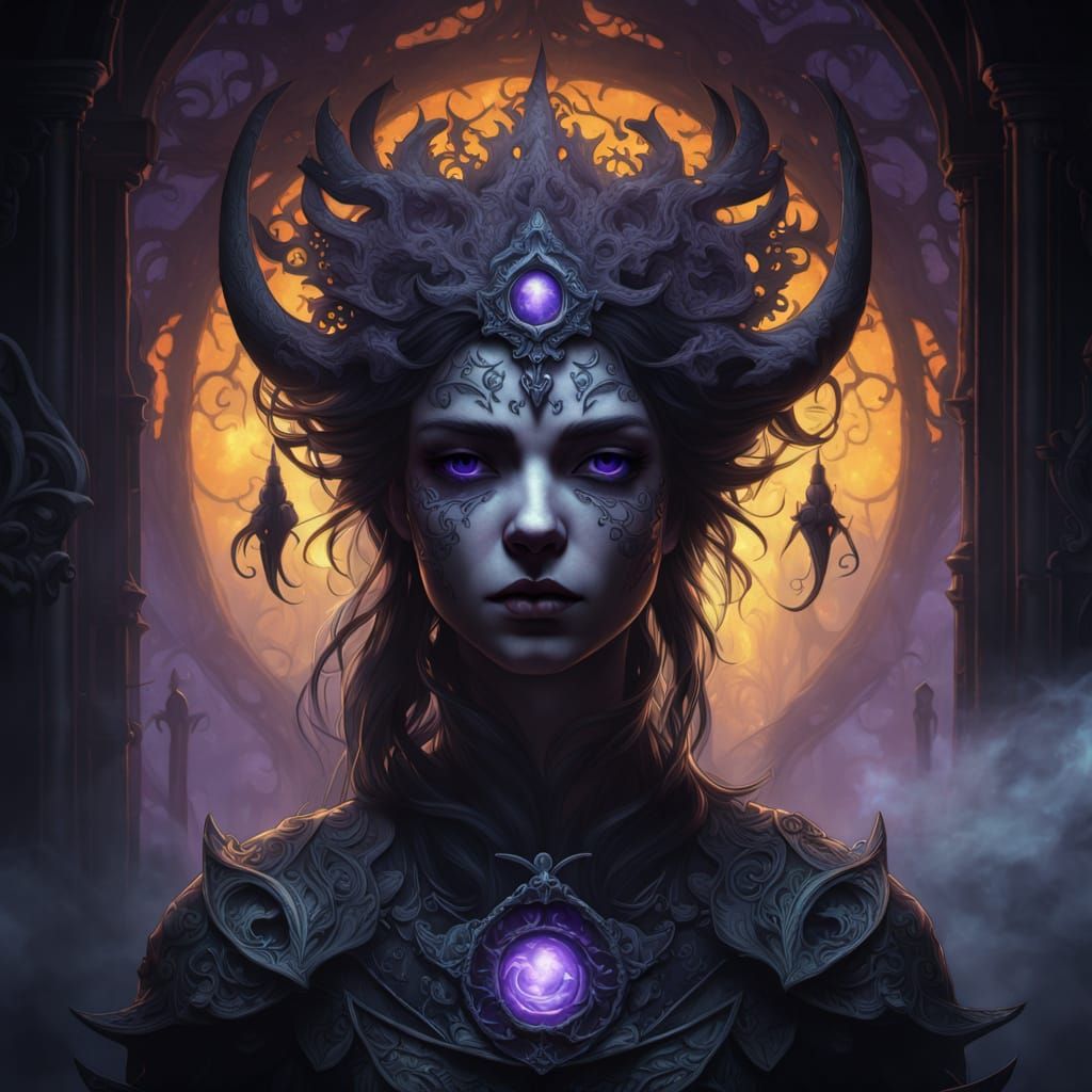 The Dark Fantasy Demon Queen in Haunting Eerie Style