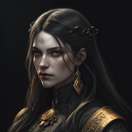 Captive Vampire Portrait in Dark Fantasy Style