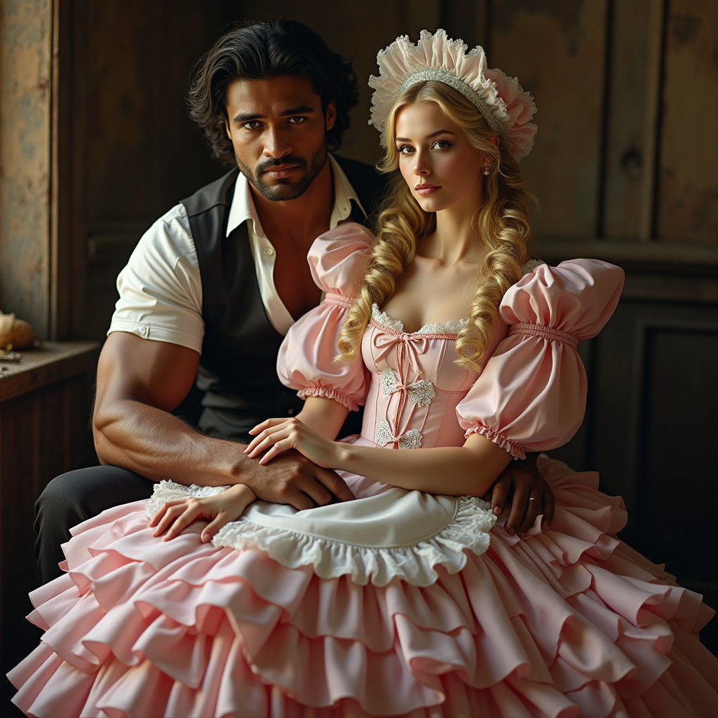 Cowboy and Maid in Rococo Western Style