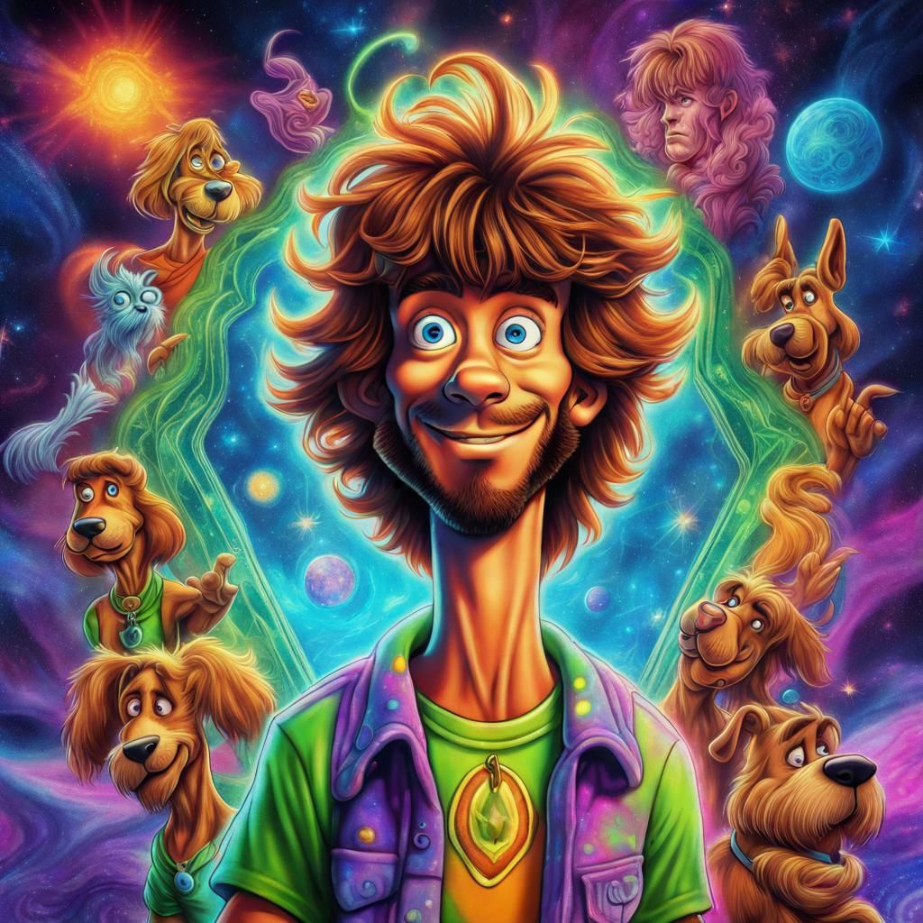 Shaggy Rogers: Holographic Astral Cosmic Illustration