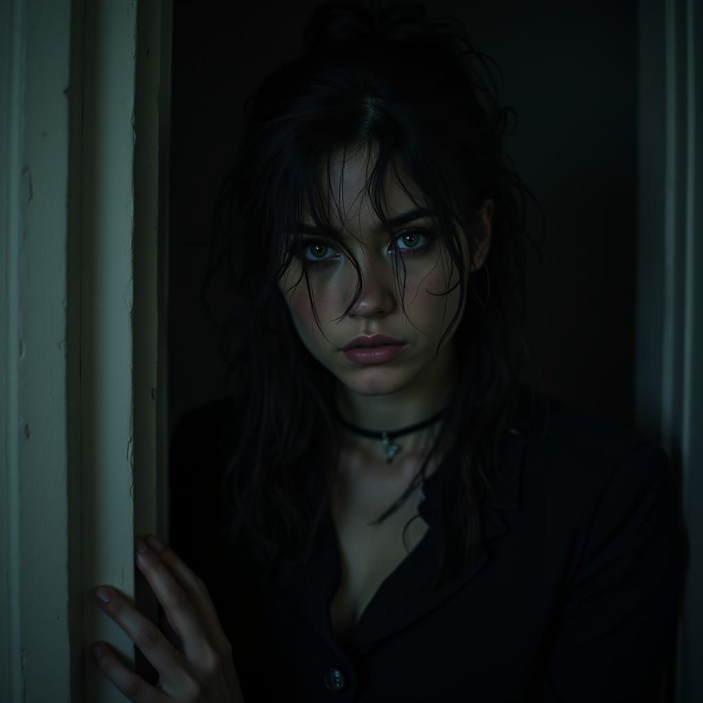 Ethereal Succubus Woman Emerges from Shadows