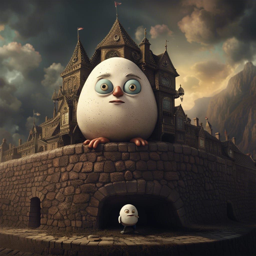 Humpty Dumpty on Wall: Epic Digital Matte Painting