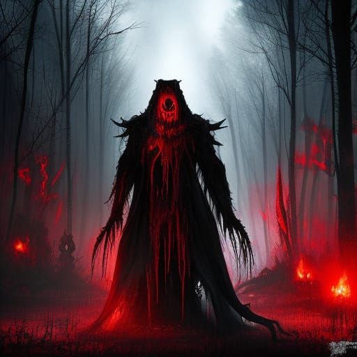 Terrifying Undead Animal in Dark Fantasy Horror Style