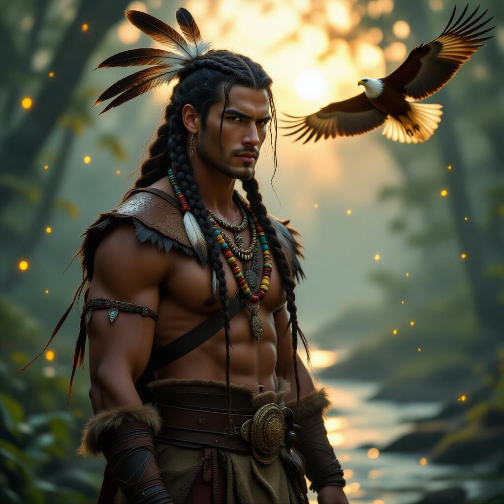 Regal Prince in Misty Forest at Sunrise, Cinematic 8K Style