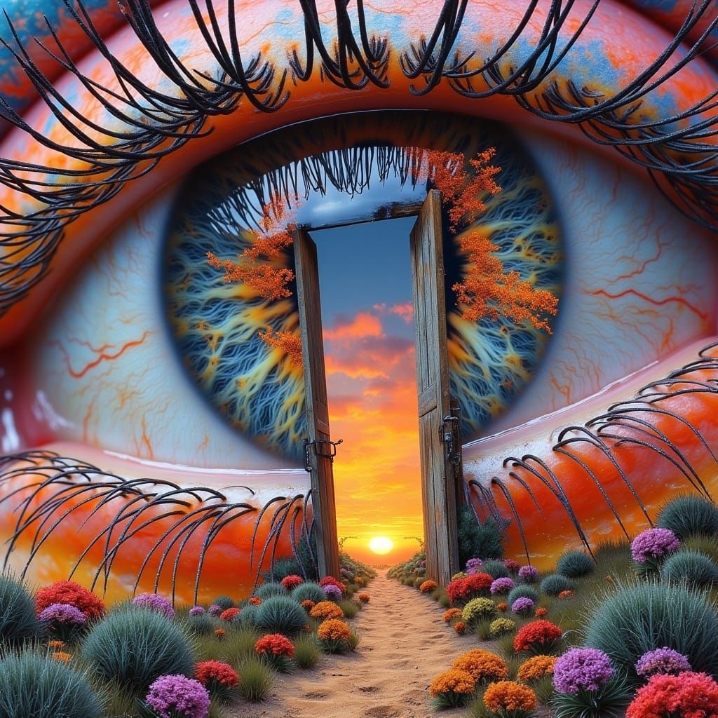 Surreal Eye Gazing at Dreamlike Horizon