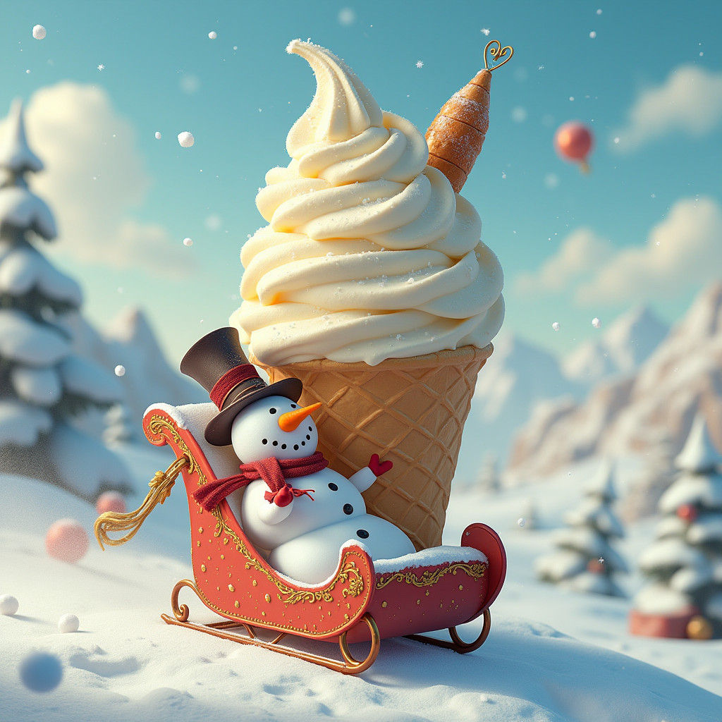Snowman's Icy Ride: Fantasy Concept Art