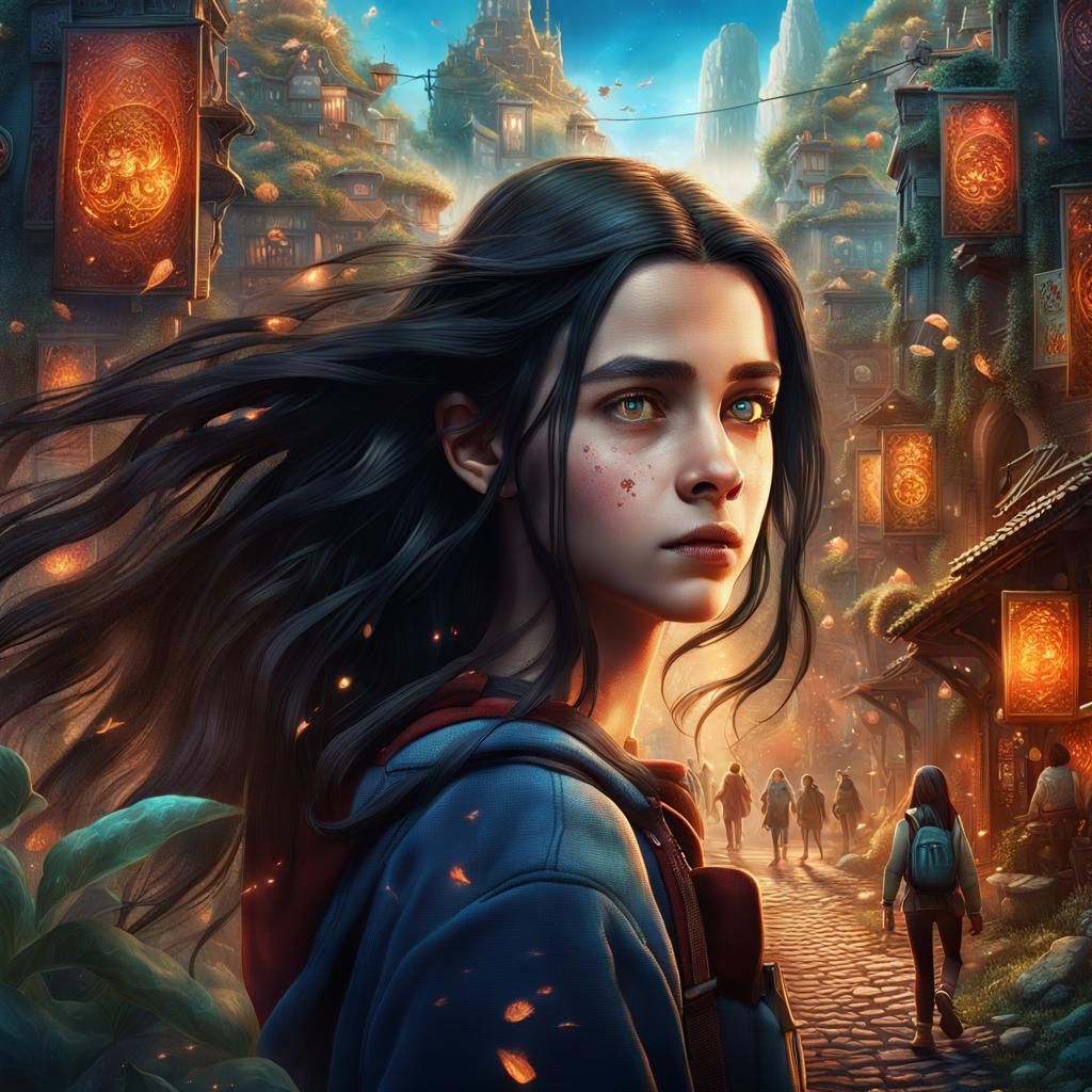 Film Poster: Fifteen-Year-Old Girl in Matte Painting Style