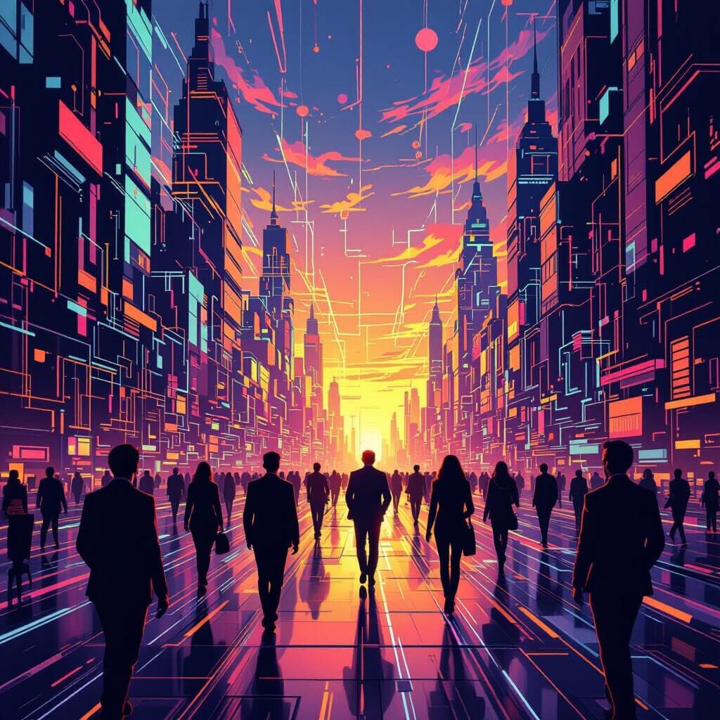 Futuristic Cityscape of Productivity and Clarity