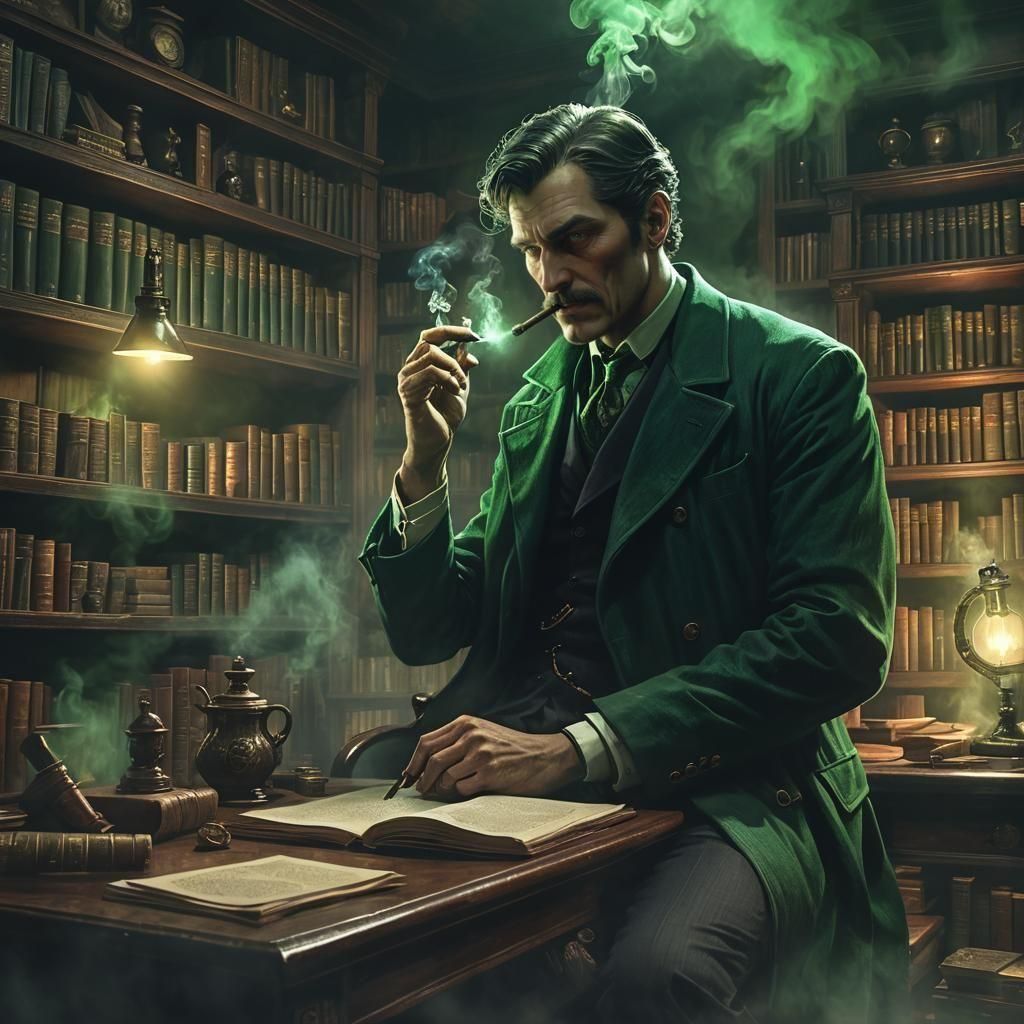 Arkham Horror Detective Portrait in Detailed Matte Painting