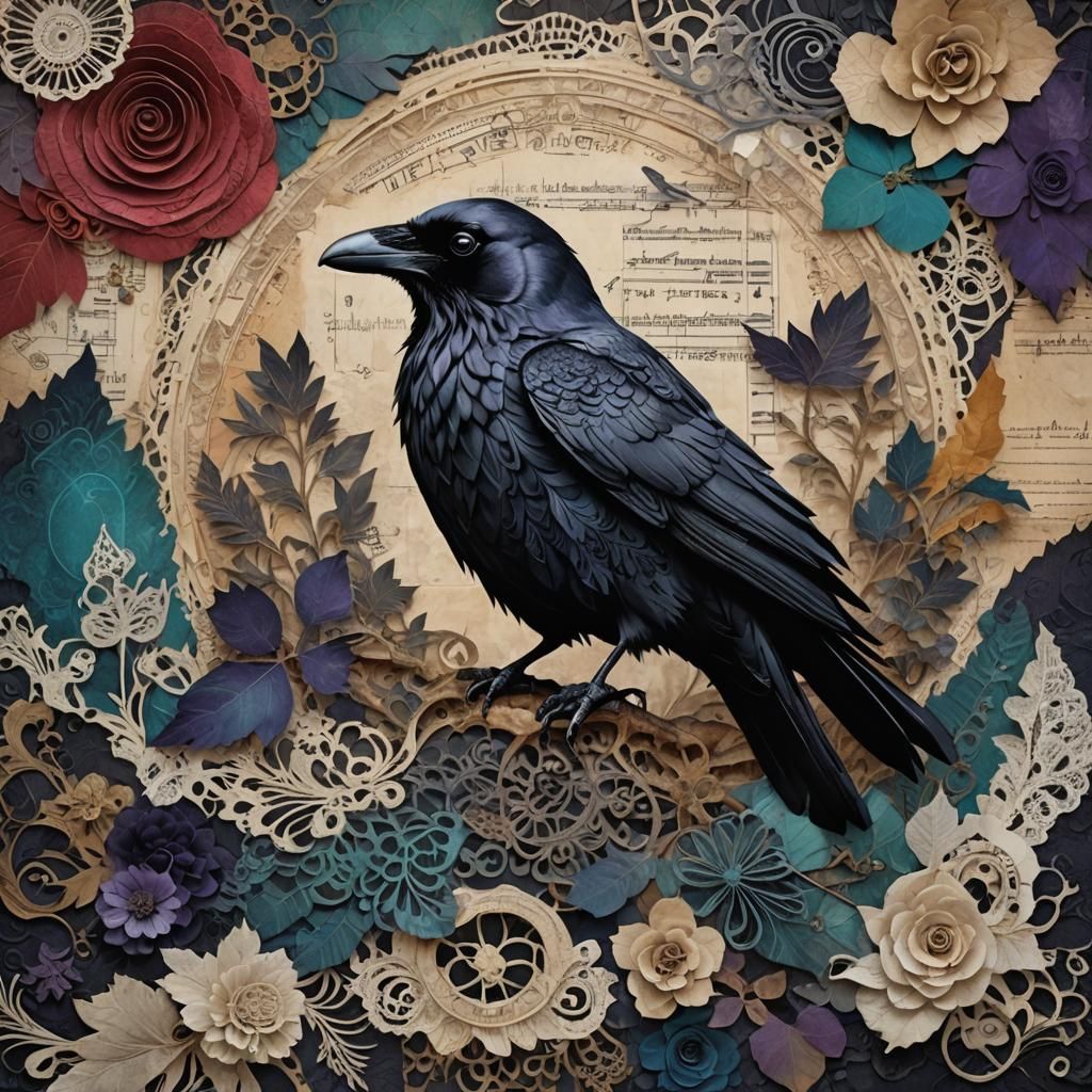 beautiful raven with lace #1
