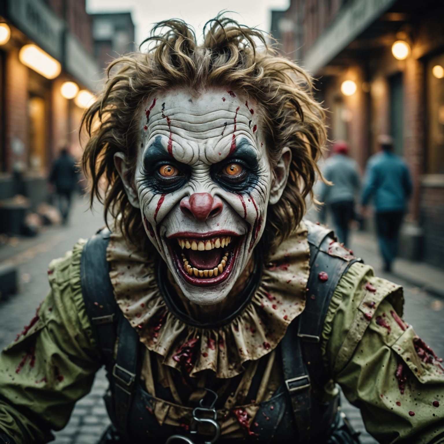 Zombie Monkey Clown Woman Portrait