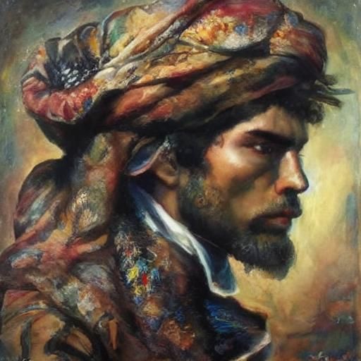 Romani Man Portrait with Applied Artistic Style