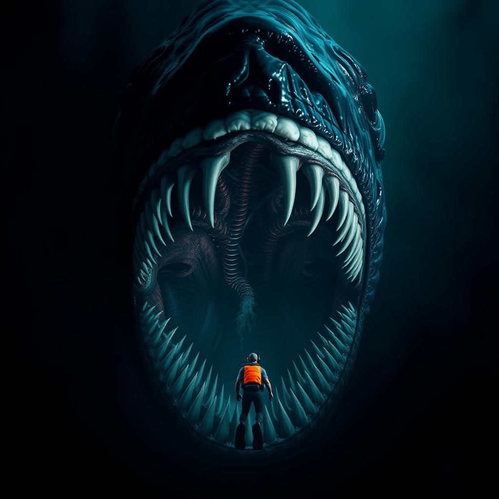 Bloop Cryptid Breaching in Haunting Style