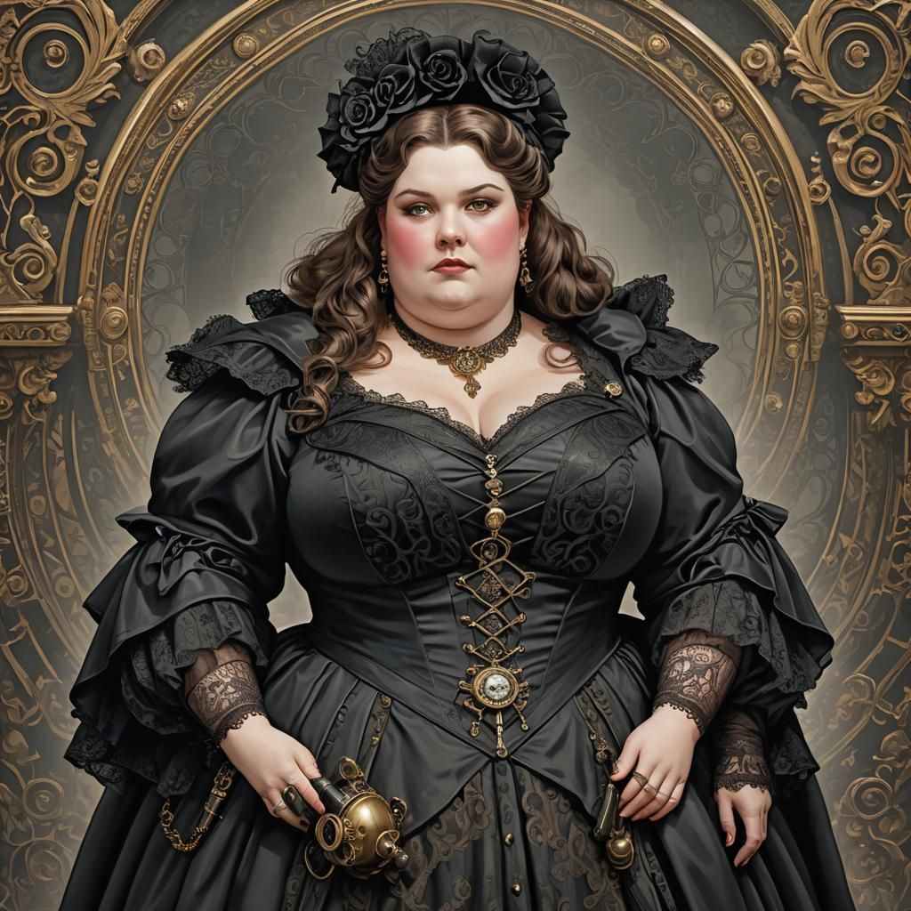 Gothic Steampunk Detective with Cannon and Sword