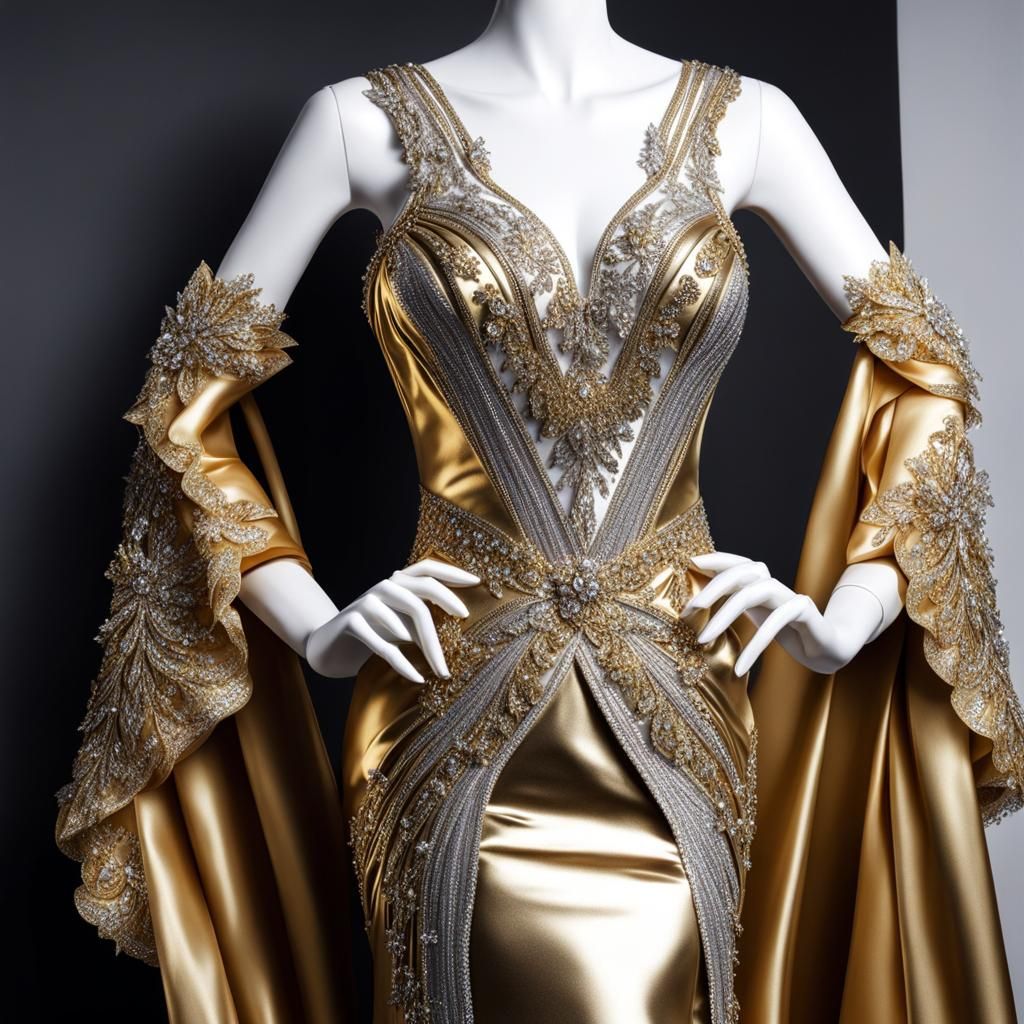 Gold and Silver Dress Concept Art in HD