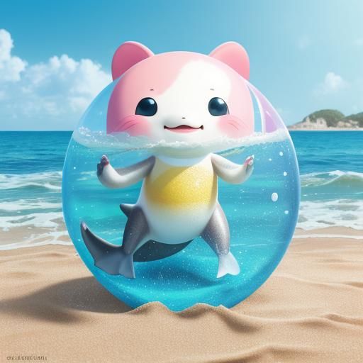 Playful Baby Dolphin on Sandy Beach