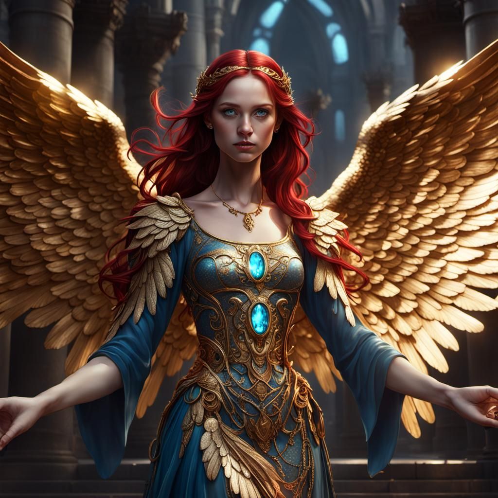 Teenage Angel Portrait in Dark Fantasy Style