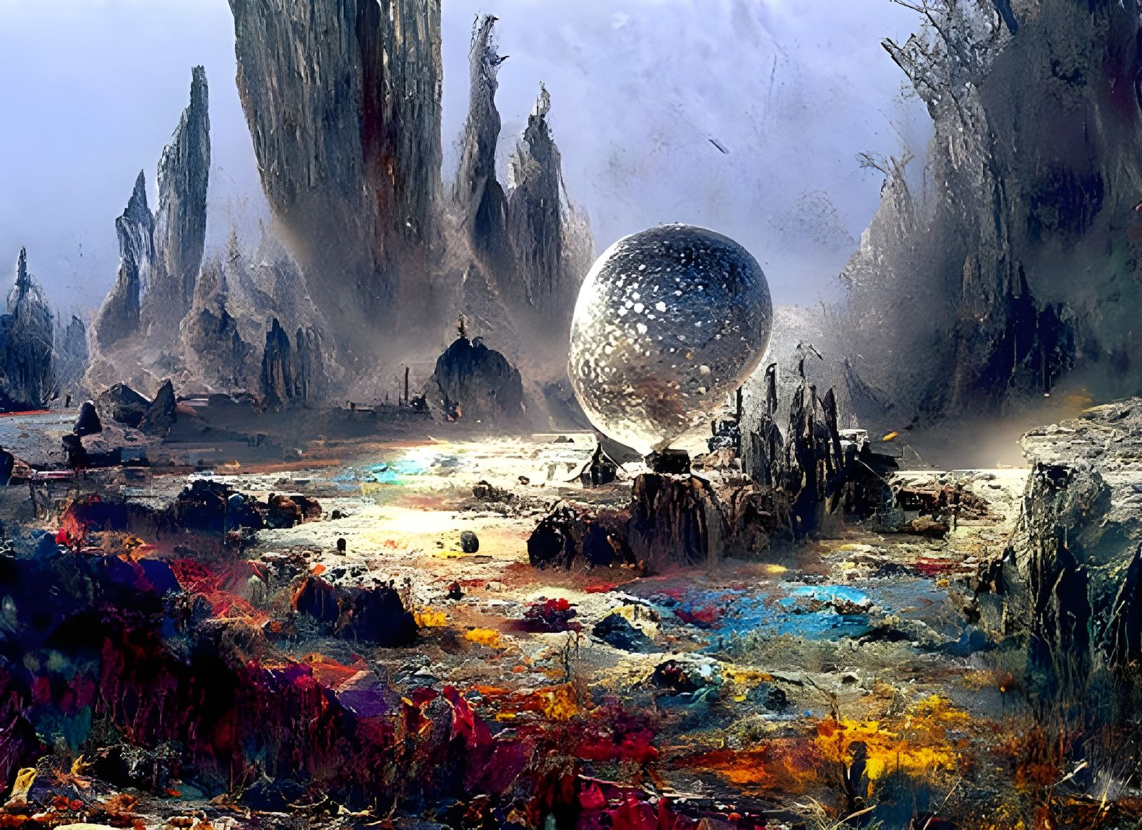 Alien Landscape on Mercury as Matte Painting