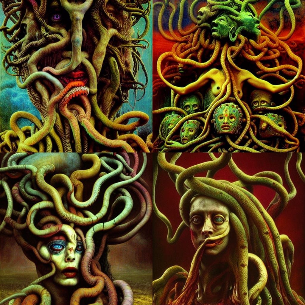 Medusa Concept Art in Surrealist Style