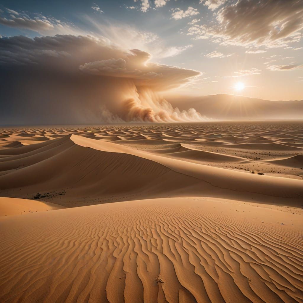 Gobi Desert Sandstorm in Soft Focus