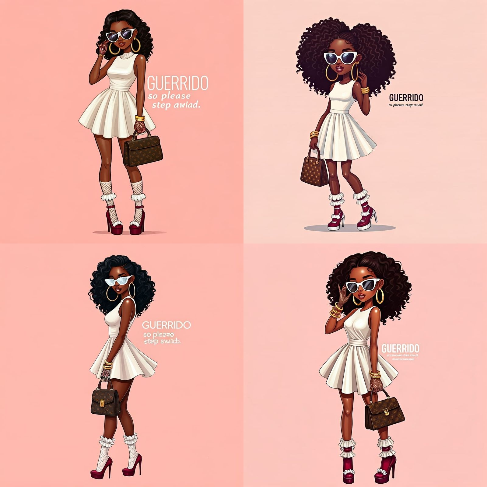 Glam Cartoon Girl in Fashion Magazine Style