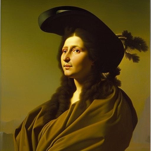Cactus Woman Portrait in Neoclassical Style