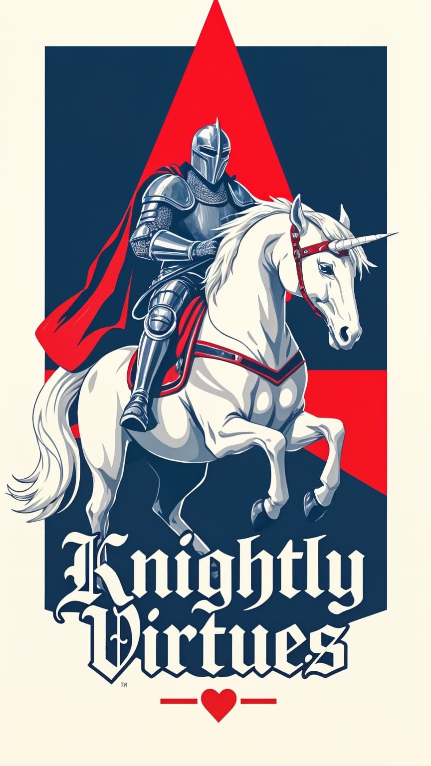 Fairytale Knight Embodies Virtues in Harmonious Pop Art