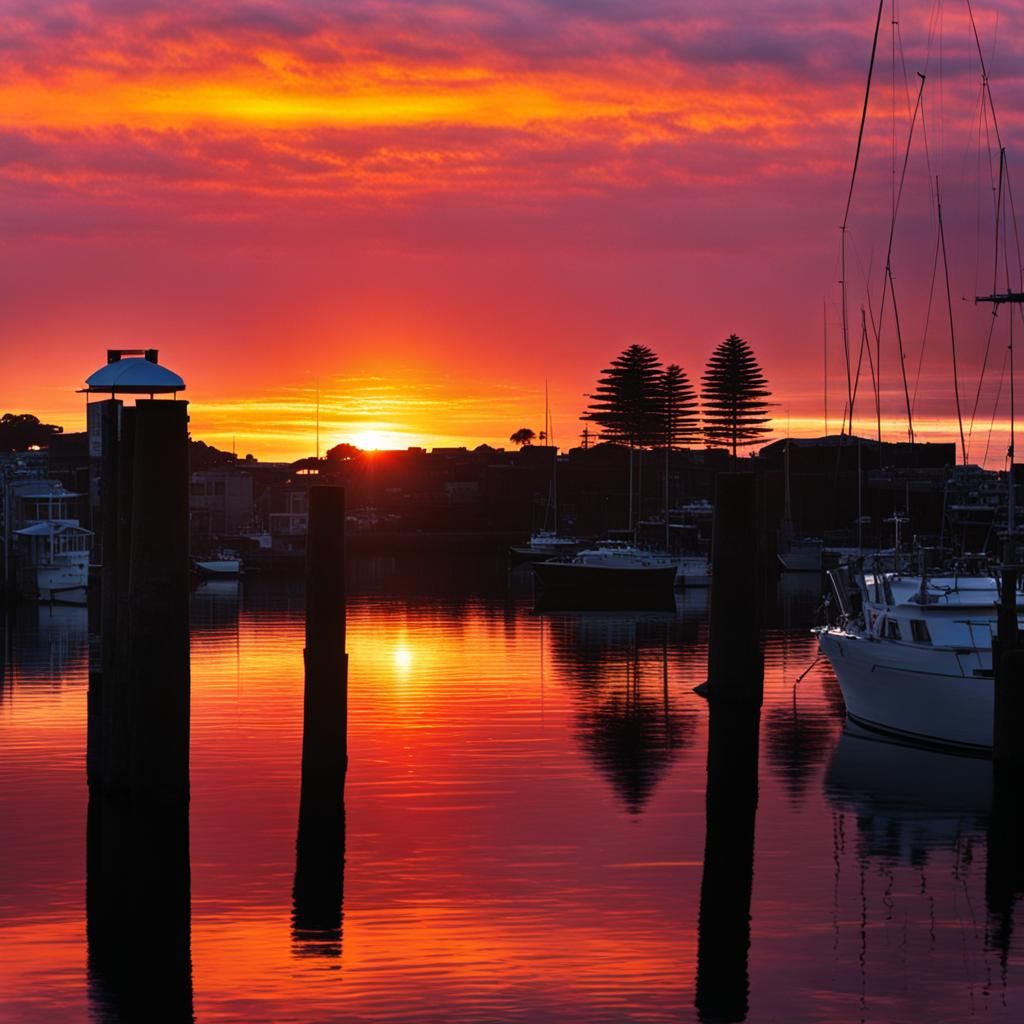 Picturesque Sunrise Over Calm Bay