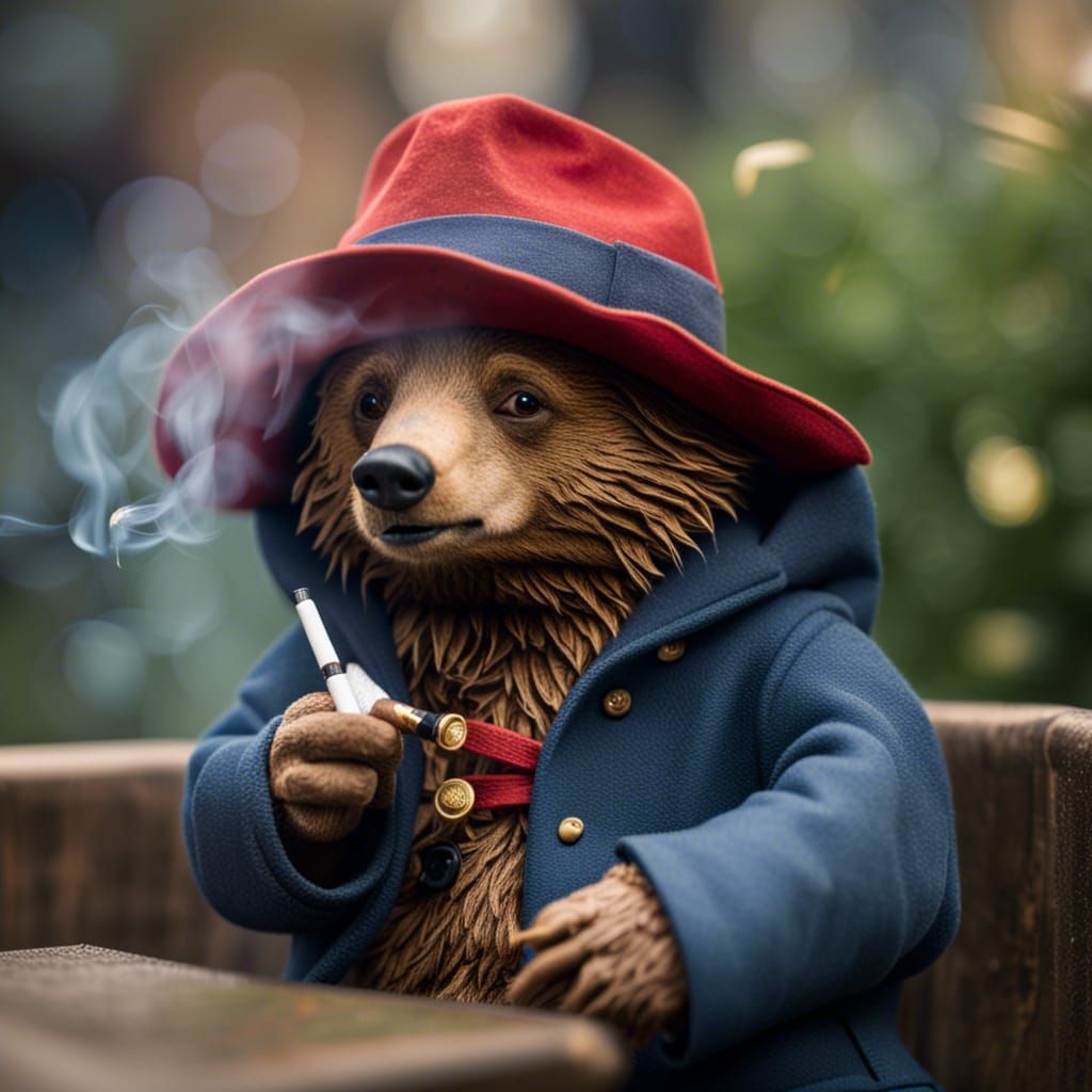Paddington Bear Smoking Weed: Professional Photography