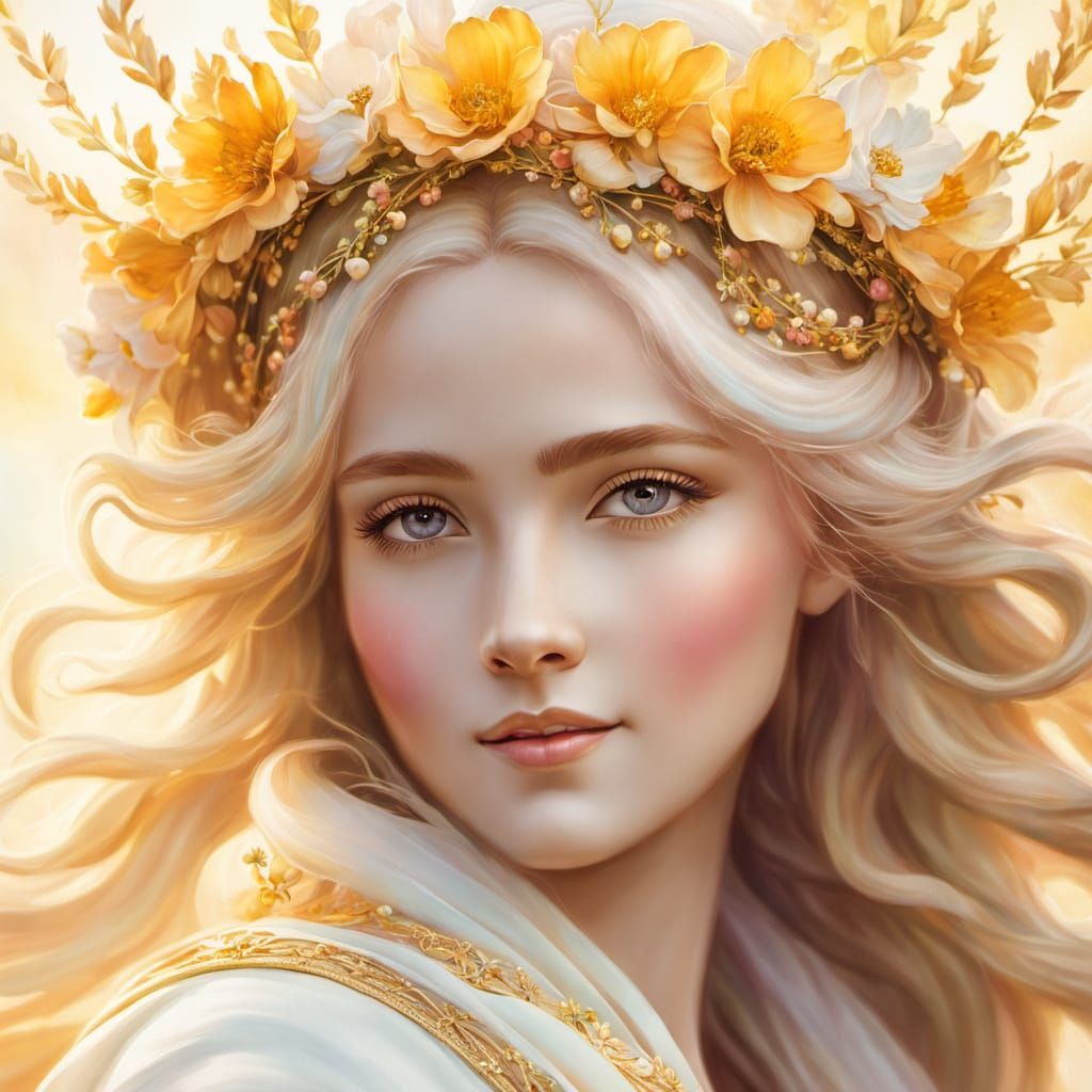 Virgo Goddess in Watercolor Style