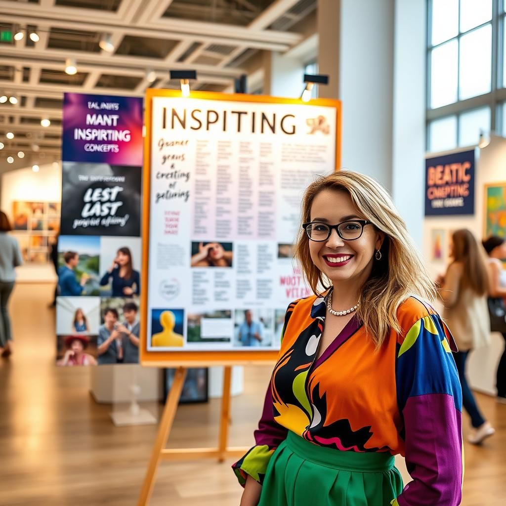 Inspiring Woman Surrounded by Creative Art