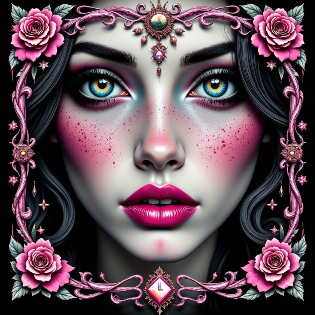 Morbid Kawaii Occult Symbols in Pastel Macabre Style