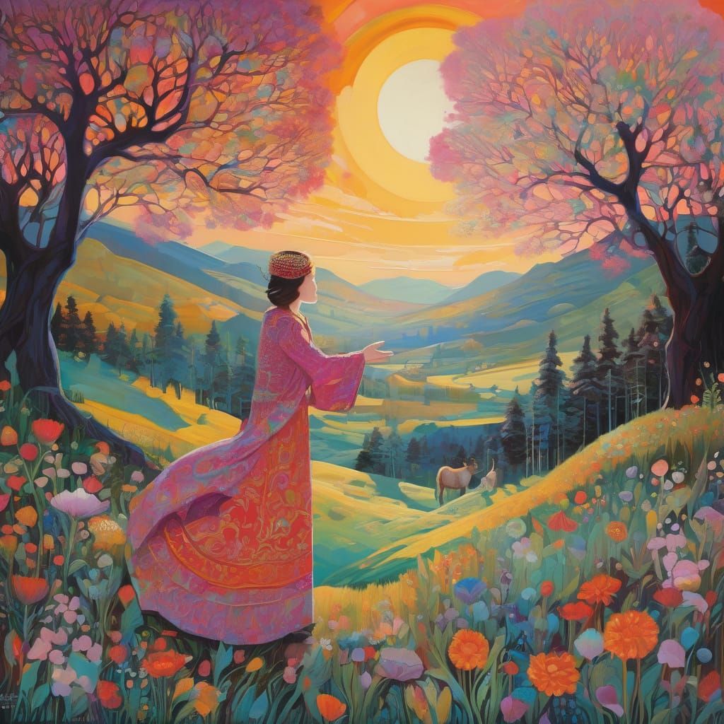 Motherly Love in Vibrant Pastels