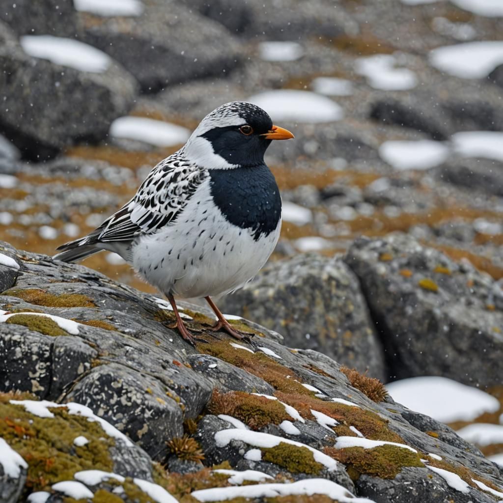 Arctic Ptarmigan in Snowy Landscape