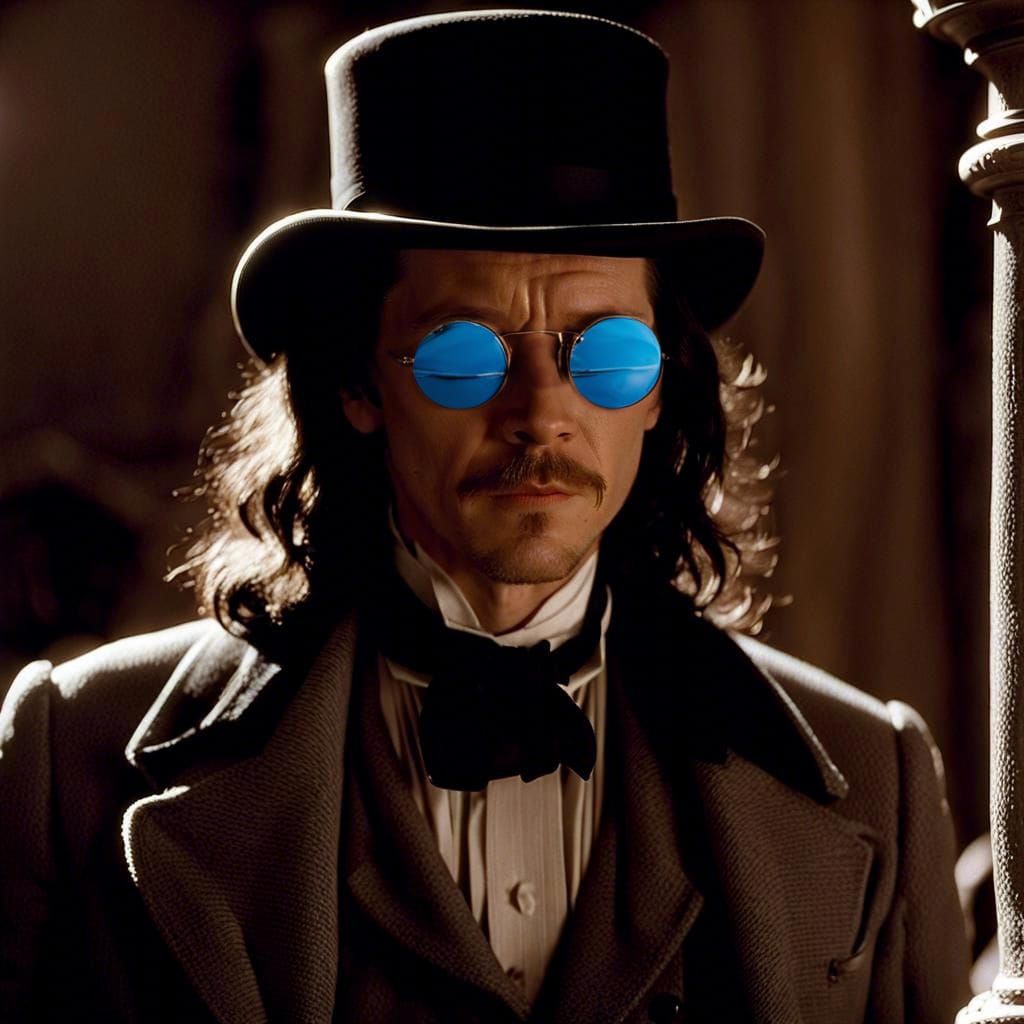 19th Century Blue Lensed Metallic Shades