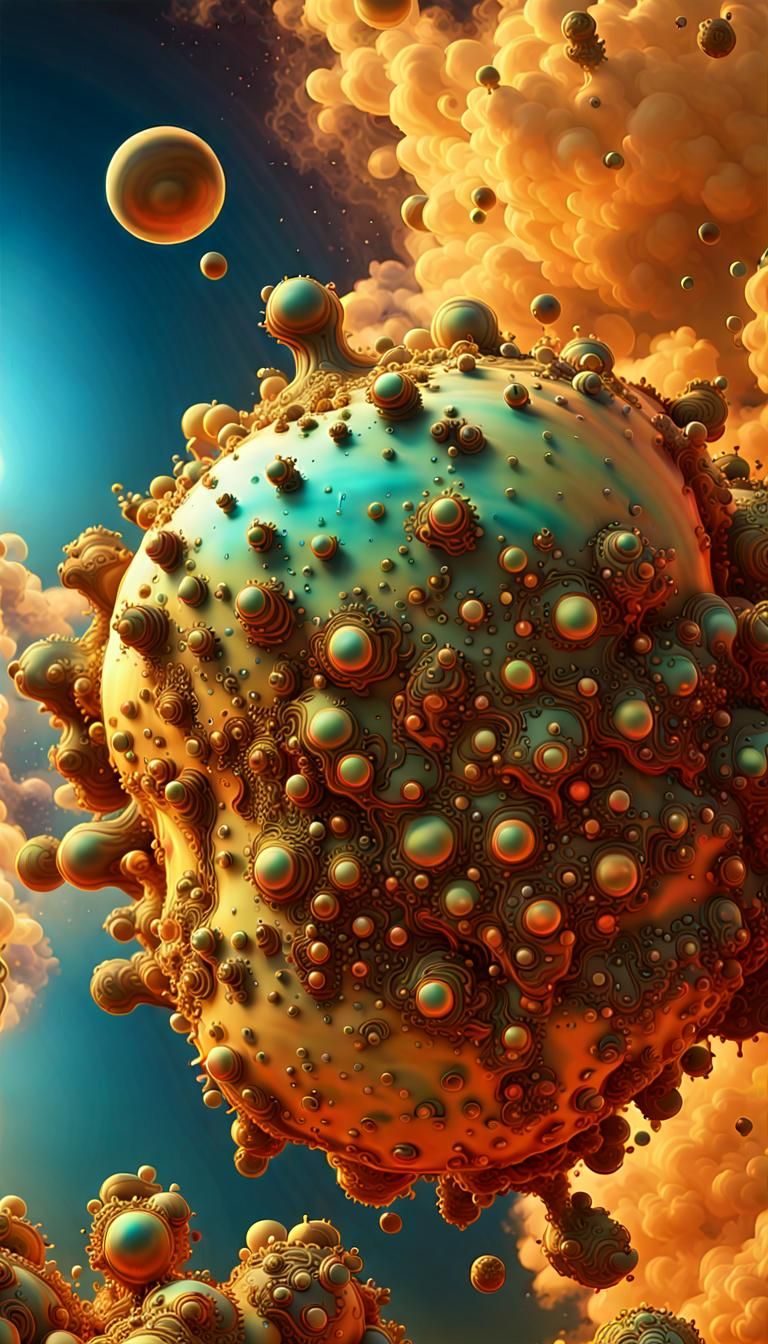 THE HIGHLY Mandelbulber3d DETAILED CLOUDSCAPE VIEW OF A JOVIAN CLASS Splash art SIZED PLANETS UPPER ATMOSPHERE IN NEON C...