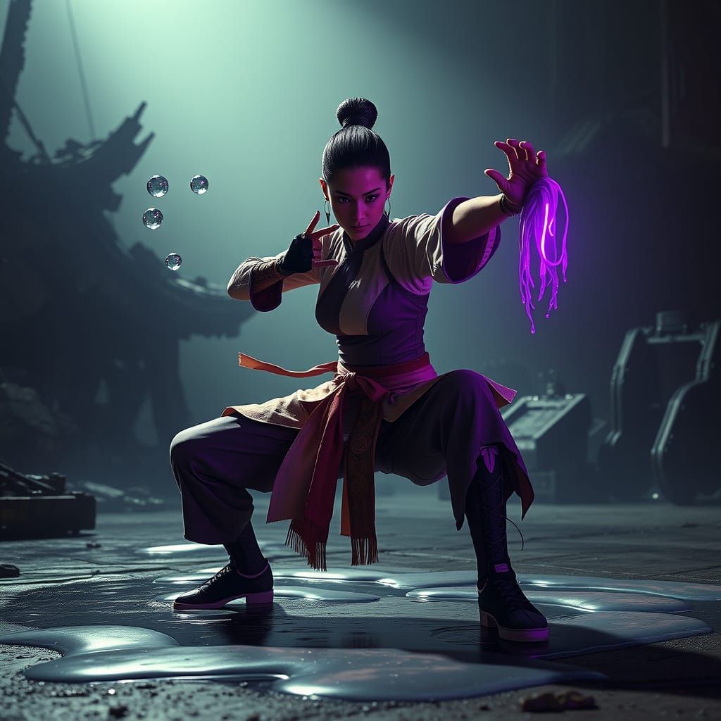 Dystopian Mantis Master in Combat Squat