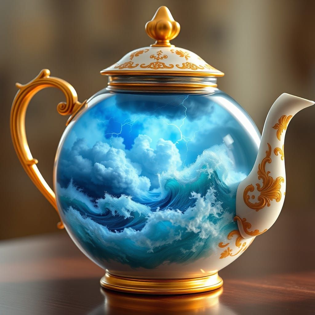 Miniature Whimsical Tempest in Teapot