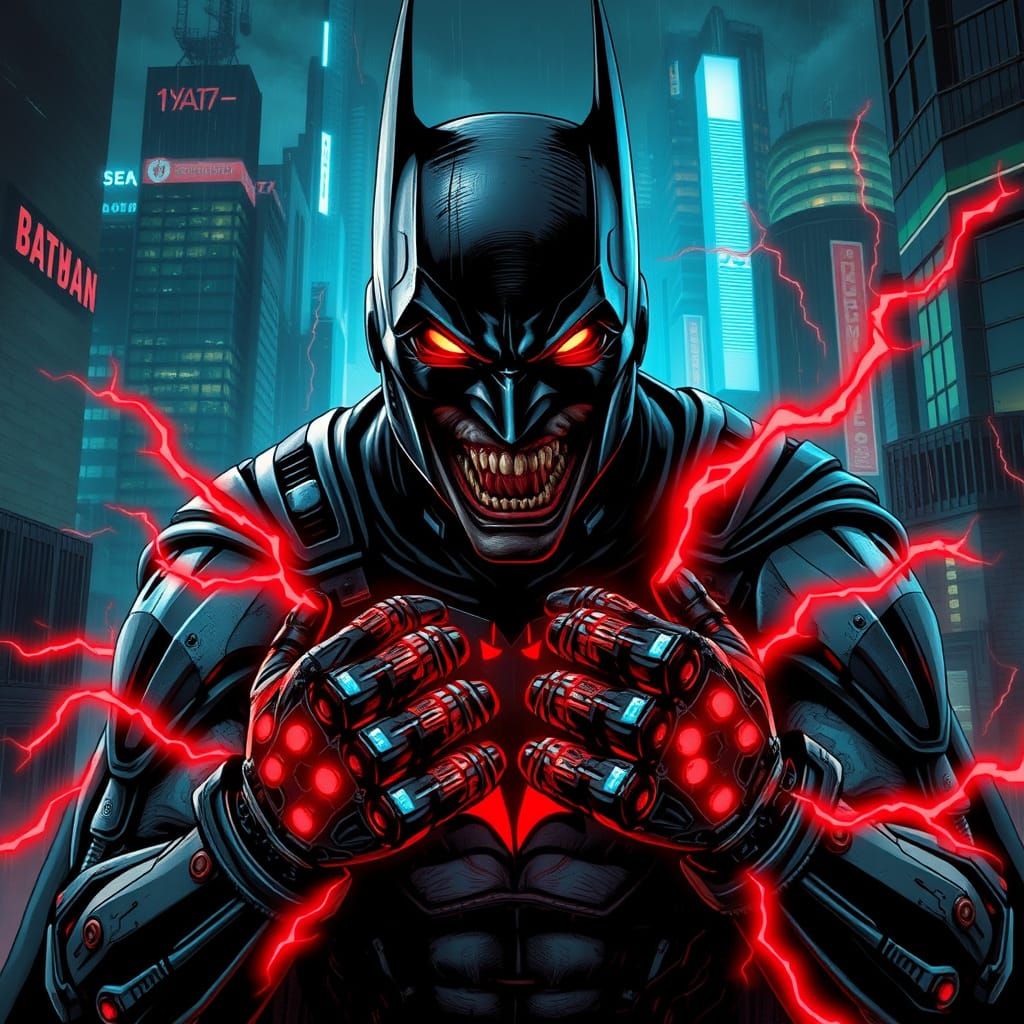 Cybernetic Batman: Red Lightning in Gotham