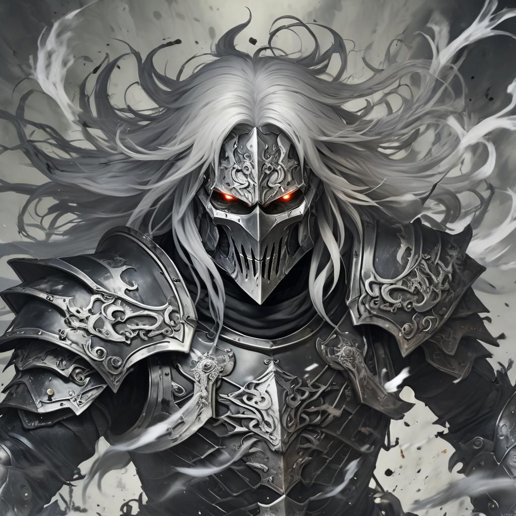 Six-Armed Knight in Anime-Inspired Cel-Shaded Style