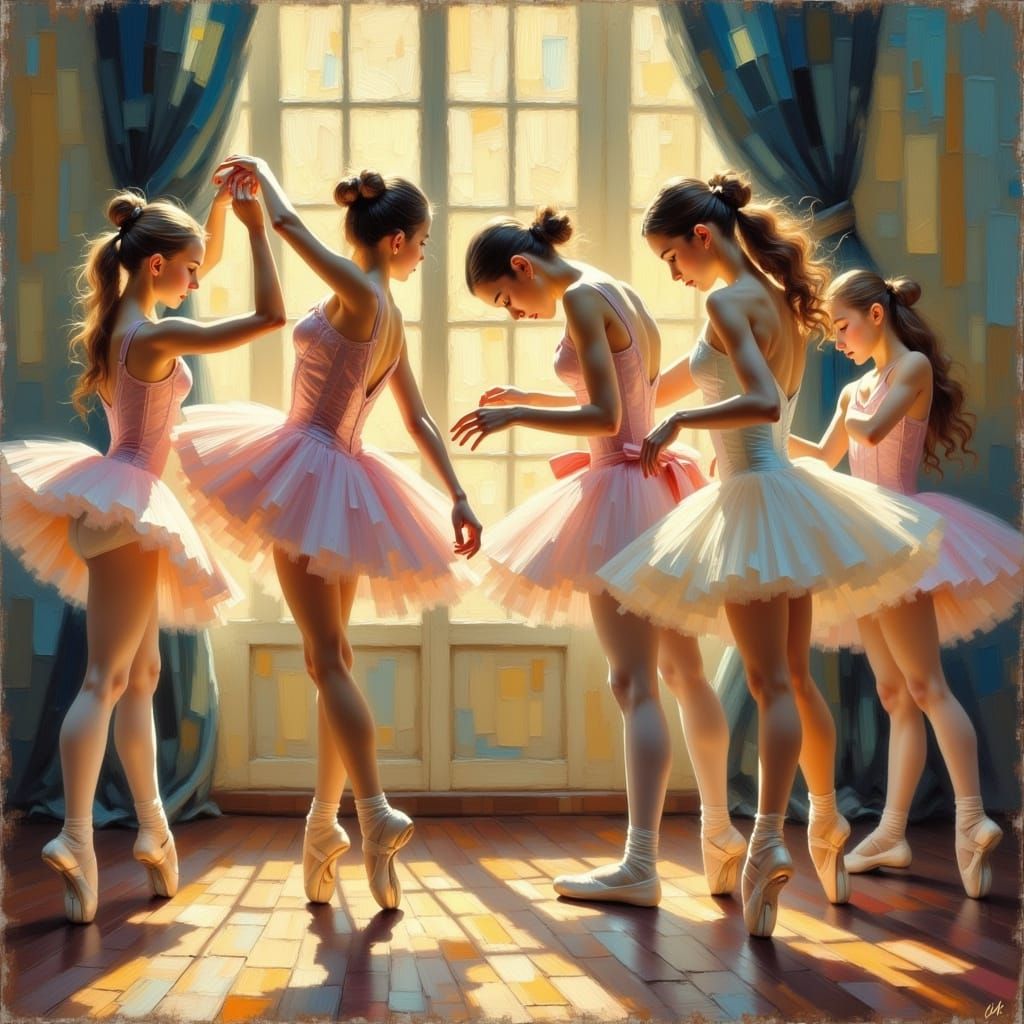 Ballet Pupils Preparing For Rehearsal I