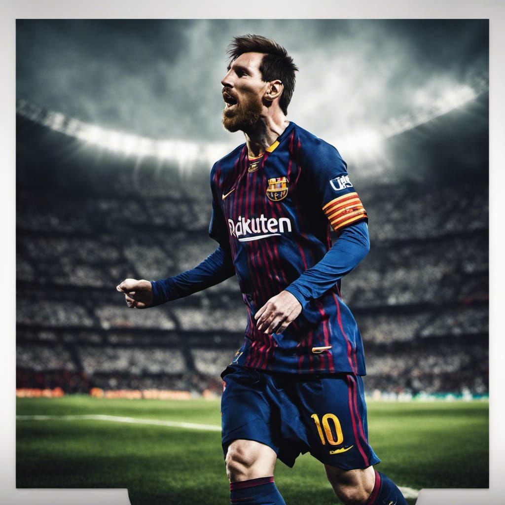 Hyperrealistic Photograph of Lionel Messi in Sharp Focus