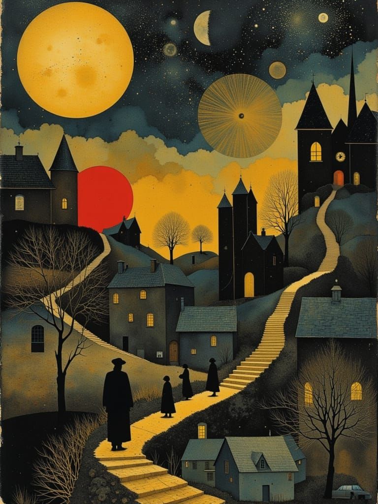 Golden Shimmering Stairway to Celestial Sky