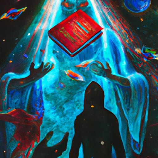 Cosmic Biblical Astral Illustration in Pablo Amaringo Style