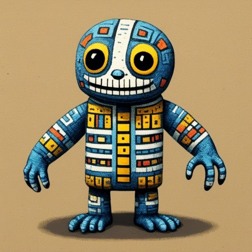 Pixel Art in Dubuffet Dolls Style