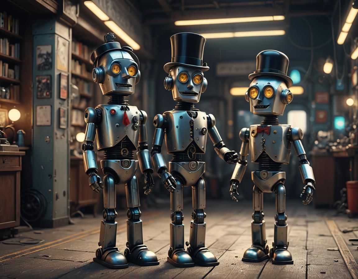 Robots Channeling Chaplin and Williams in Retrofuturistic St...