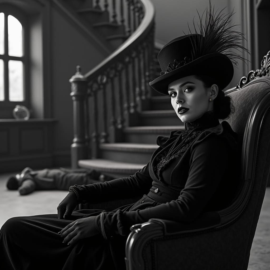 Edwardian Portrait: Regina Giddens and the Grand Staircase